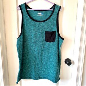 TONY HAWK Front Pocket Tank Top Green & Black Stripe XXL